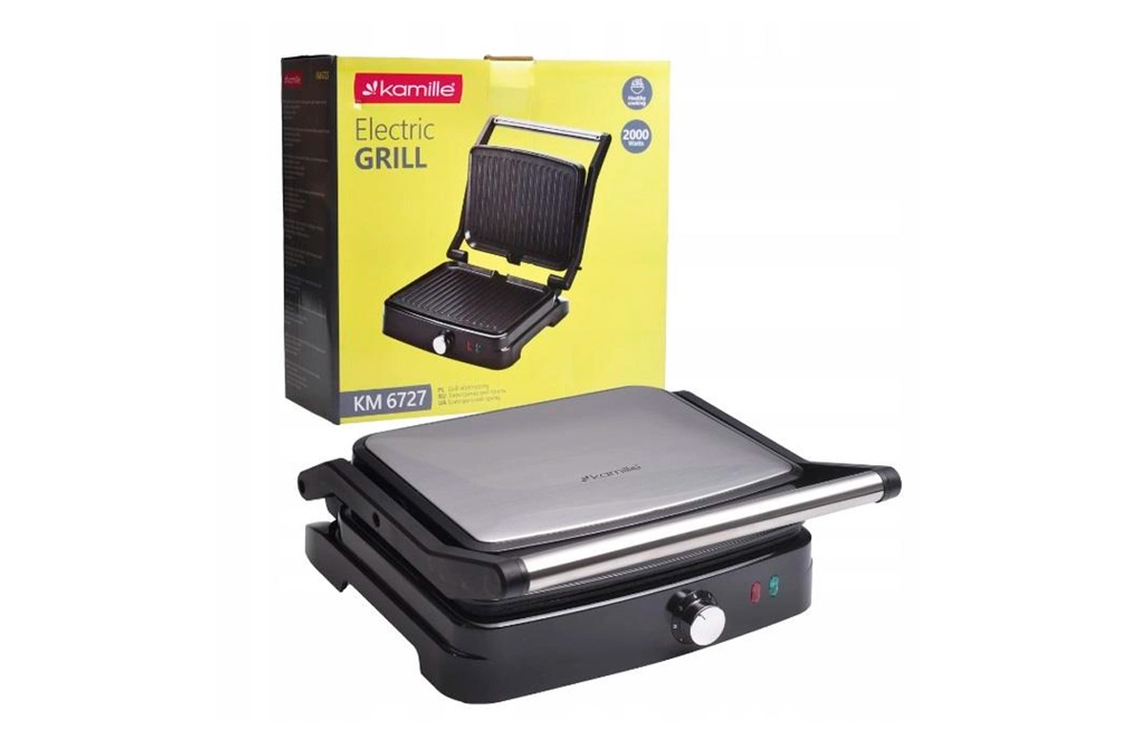 Гриль контактний Kamille - 2000Вт x 280 x 220мм (6727)