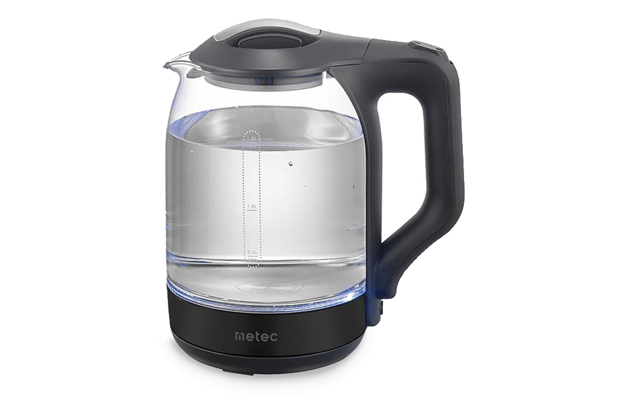 Електрочайник скляний Metec - 1,8л чорний (700011)