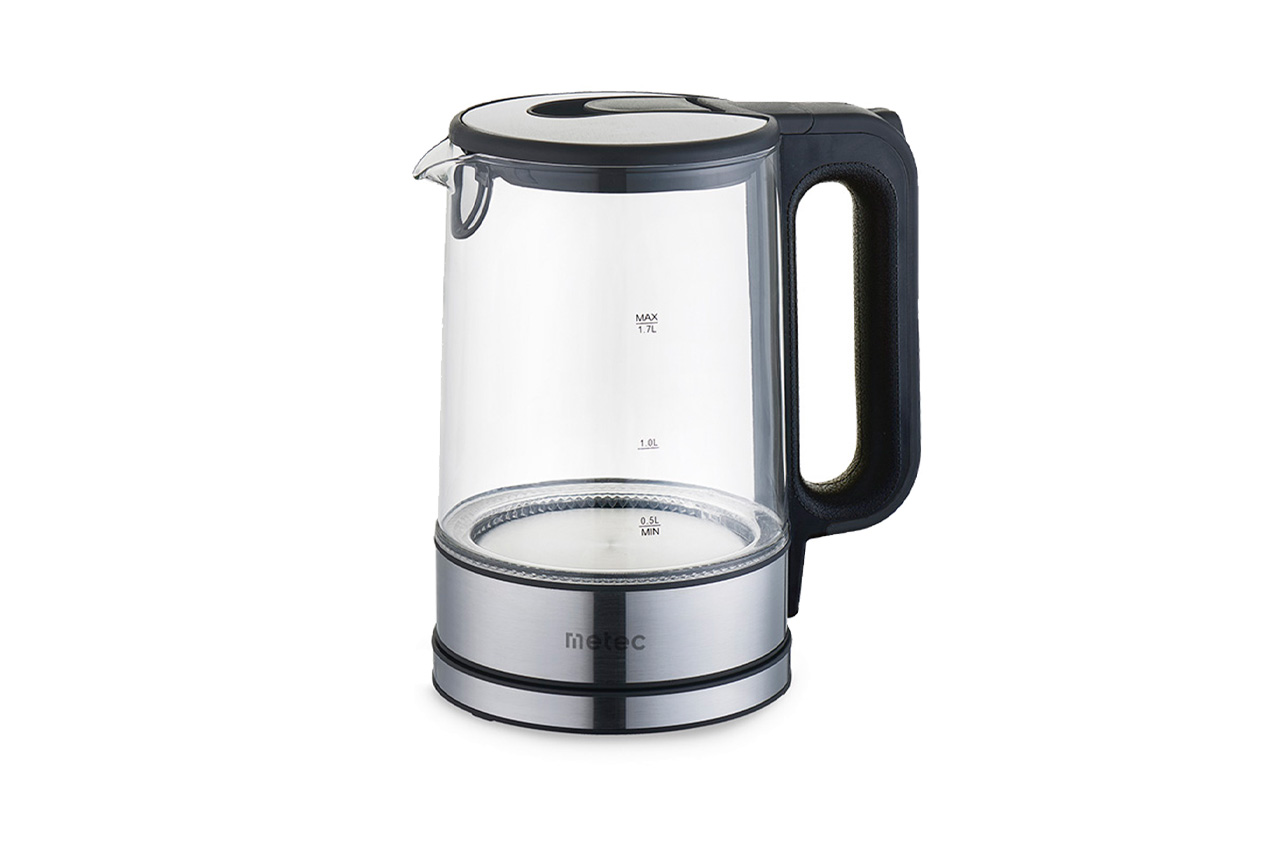 Електрочайник скляний Metec - 1,7л чорний (700012)