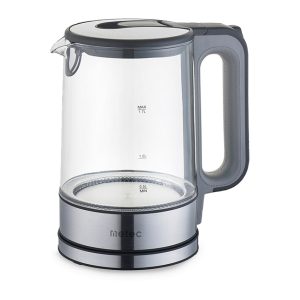 Електрочайник скляний Metec - 1,7л сірий (700013)