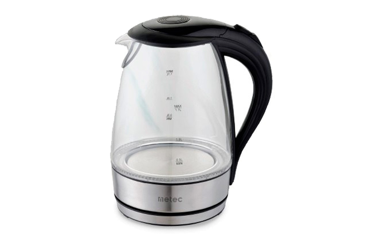 Електрочайник скляний Metec - 1,7л чорний (700016)