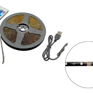 Світлодіодна LED стрічка з пультом RGB 5050 (живлення від USB) (EL-5050-1)