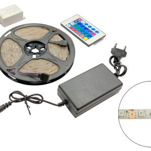 Світлодіодна LED стрічка з пультом RGB 5050 (з блоком живлення) (NF-00005463)