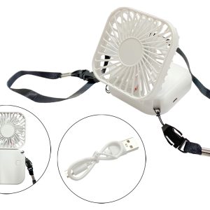 Складаний акумуляторний вентилятор Holding Fan 3 швидкості з ремінцем на шию (НФ-00009362)