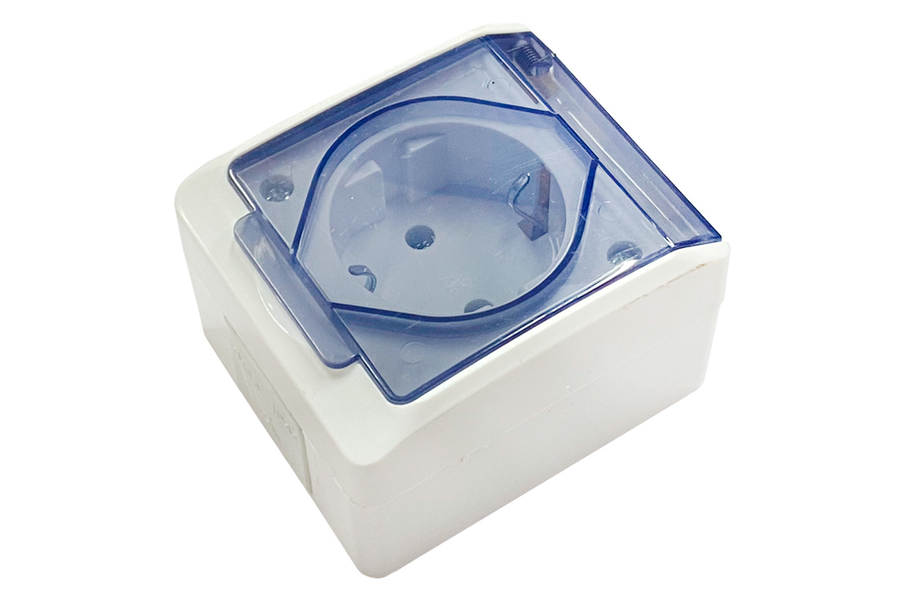 Розетка зовнішня Light - одинарна з кришкою (Р-1047)