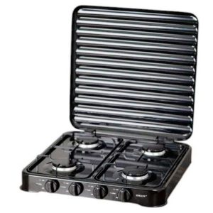 Плита газова настольна на 4 конфорки 500х500х100мм з кришкою эмаль (6004)