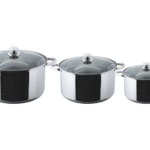Набір посуду нержавіючий Empire - 5 x 6,5 x 8 л (3 шт.) (9856)