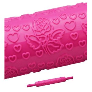 Скалка пластикова Empire - 400 мм сердечка і троянди (8974)