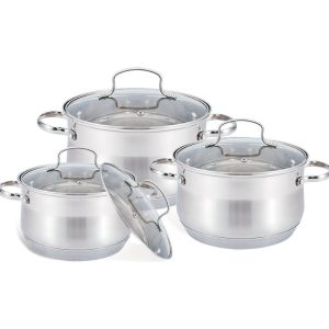 Набір посуду нержавіючий Maestro - 2,9 x 5,1 x 6,5 л (3 шт.) (MR-3512-6L)