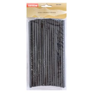 Трубочка для напоїв Empire - 195 x 4 мм паперова Чорна (50 шт.) (0455)