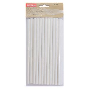 Трубочка для напоїв Empire - 195 x 7 мм паперова біла (50 шт.) (0454)