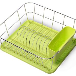 Сушарка для посуду Kamille - 370 x 330 x 135 мм зелена (0763A)
