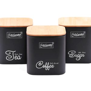 Набір ємностей Maestro - 115 x 115 x 122мм чорний (3шт) (MR-1775-3S-BLACK)