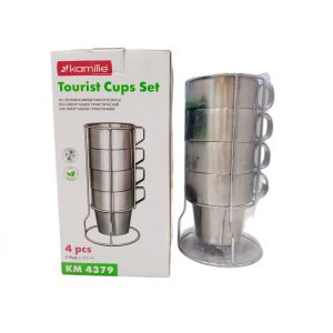 Набір нержавіючих чашок Kamille - 300мл (4шт) (4379)
