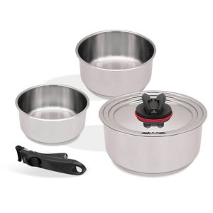 Набір посуду нержавіючий Maestro - 1,3 x 1,9 x 2,7л з ручкою (3шт) (MR-3531-5)