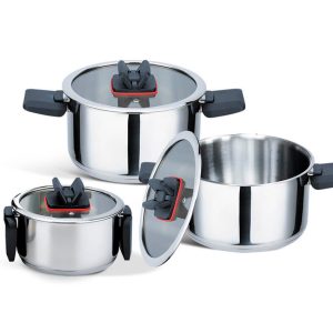 Набір посуду нержавіючий Maestro - 1,5 x 3,5 x 6,6л (3шт) (MR-3531-6)