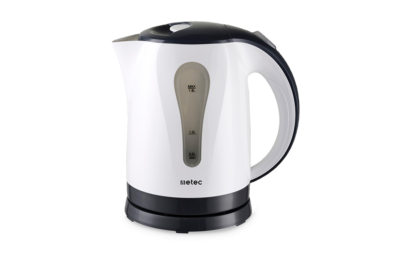 Електрочайник пластиковий Metec - 1,8л біло-чорний (700034)