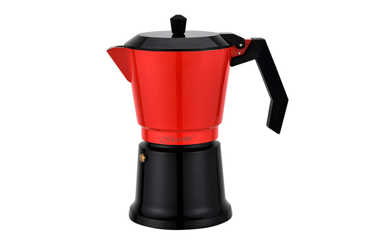 Кавоварка гейзерна алюмінієва Maestro - 450мл червона (MR-1657-9)