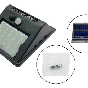 Вуличний настінний світильник 30LED квадрат на сонячній батареї (12284)