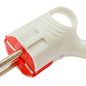 Вилка Г-подібна біла c заземленням 60×35мм (88310)