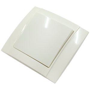 Вимикач врізний білий одинарний 90х80мм (114518)